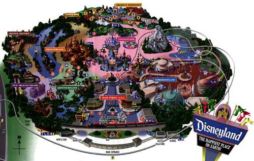 The Disneyland map above has selectable regions containing links 